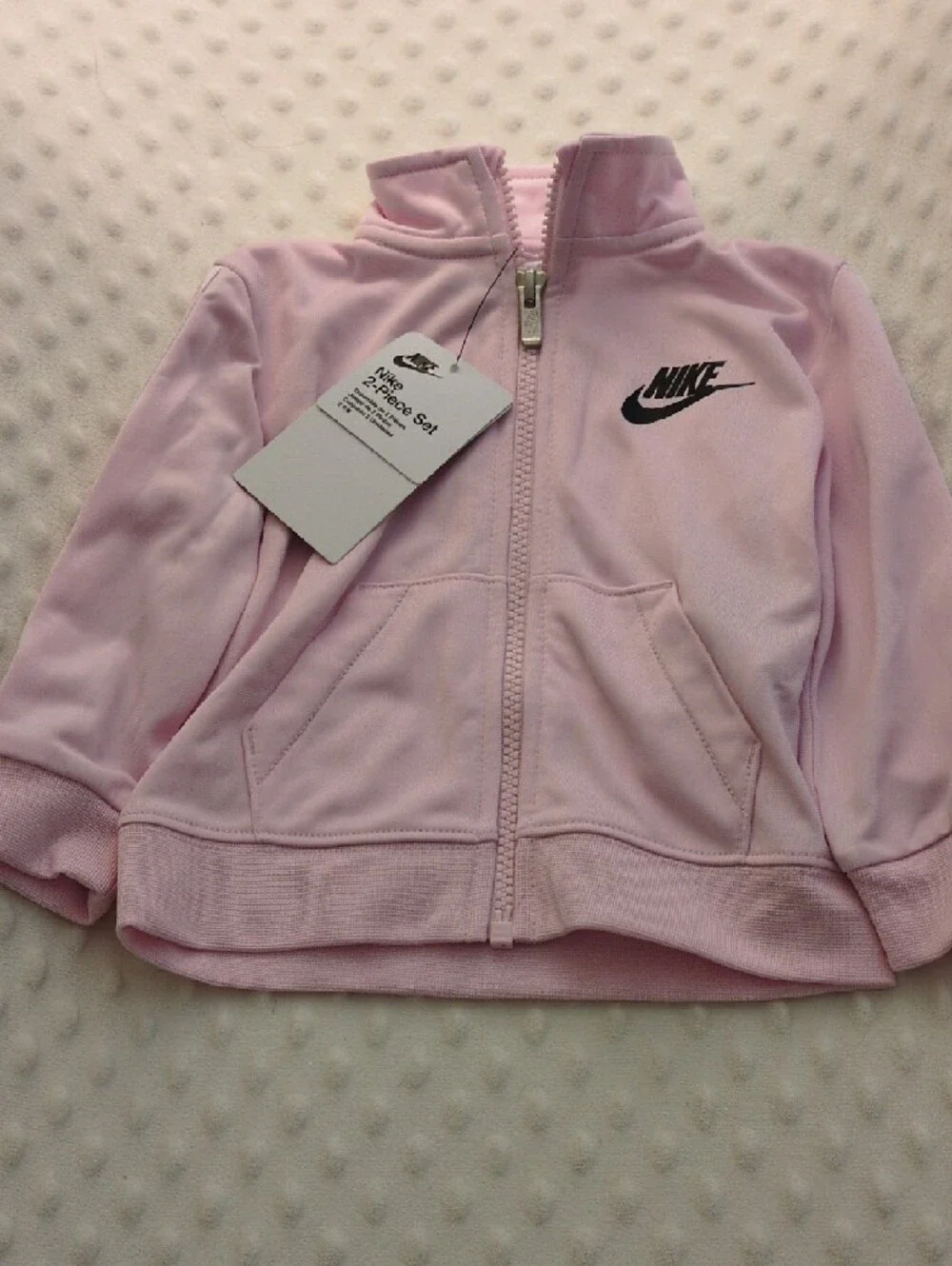 Nike Light Pink Girls' 2-Piece Track Set with Black Swoosh, 12 NWT - Picture 6 of 12